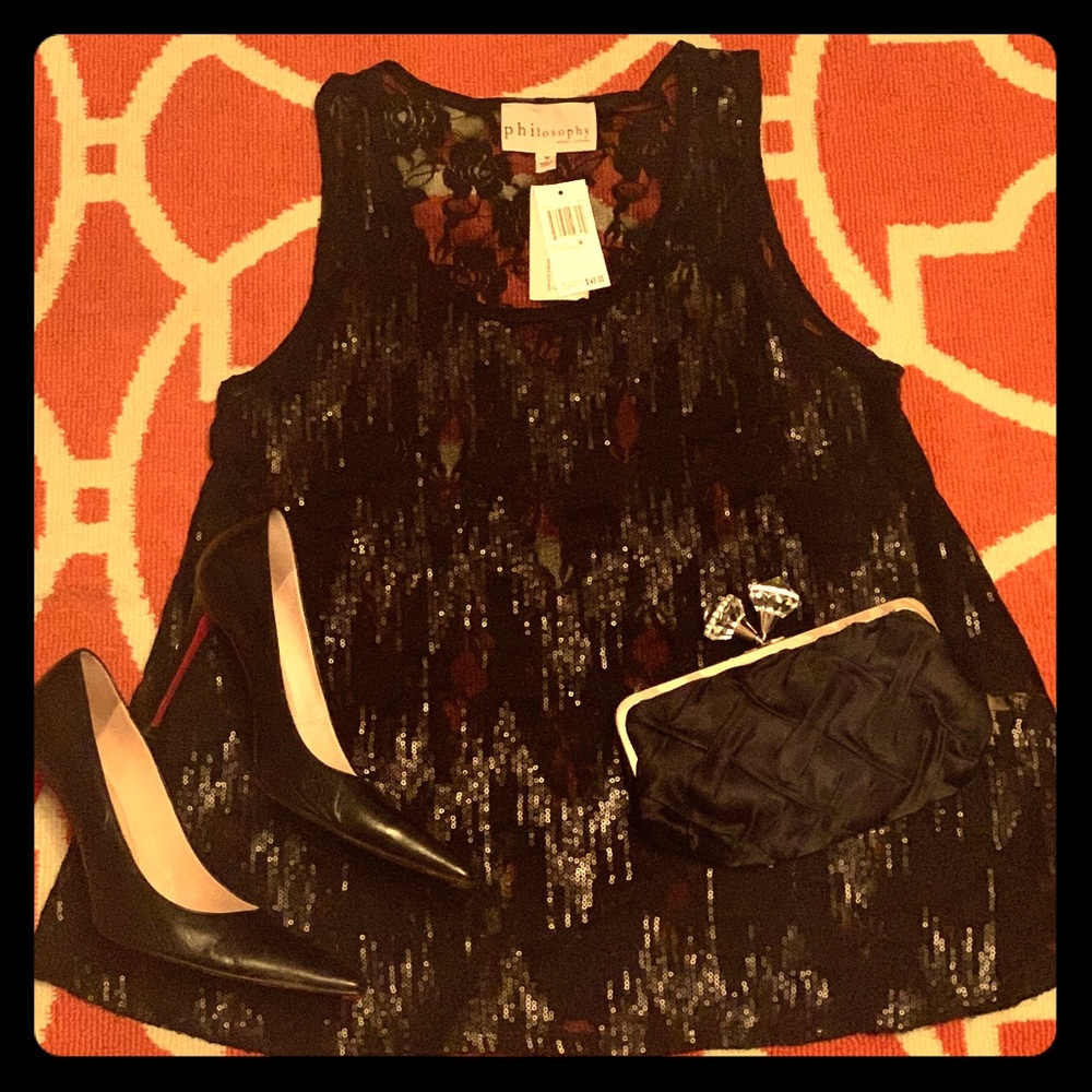 NWT women lace and sequin blouse